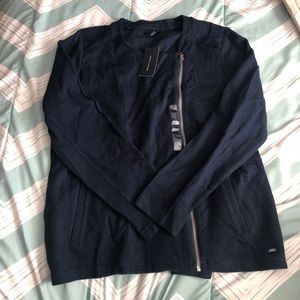 Asymmetrical Navy Sweater